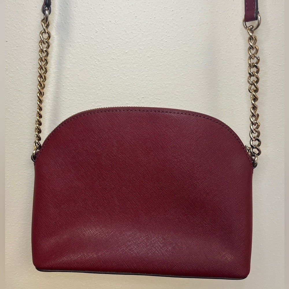 Michael Kors Cindy Saffiano Leather Crossbody Bag Burgundy - Picture 11 of 14
